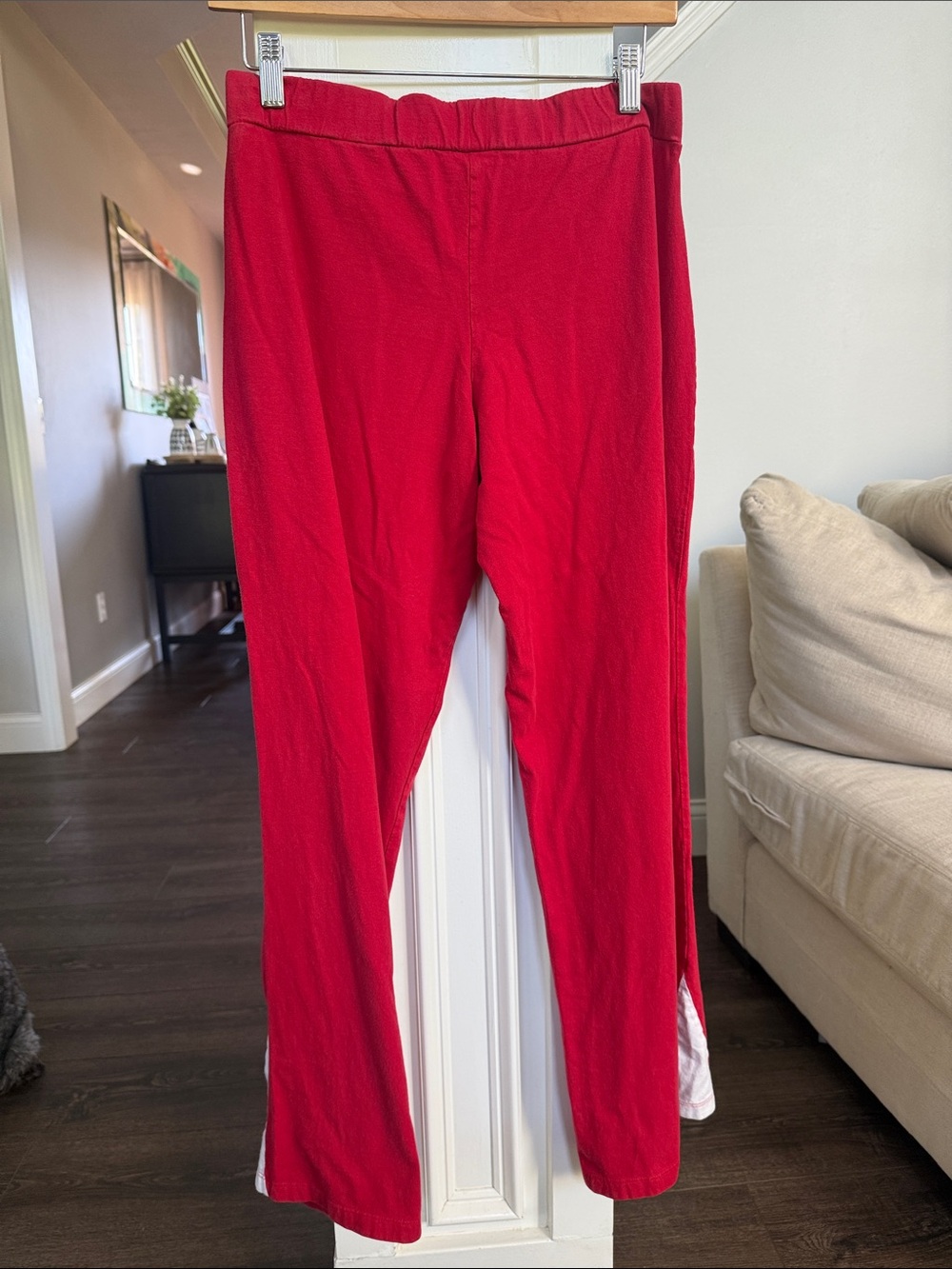 Ohio State Ladies Red with White Wide Leg Lounge Pants Large - Picture 5 of 5
